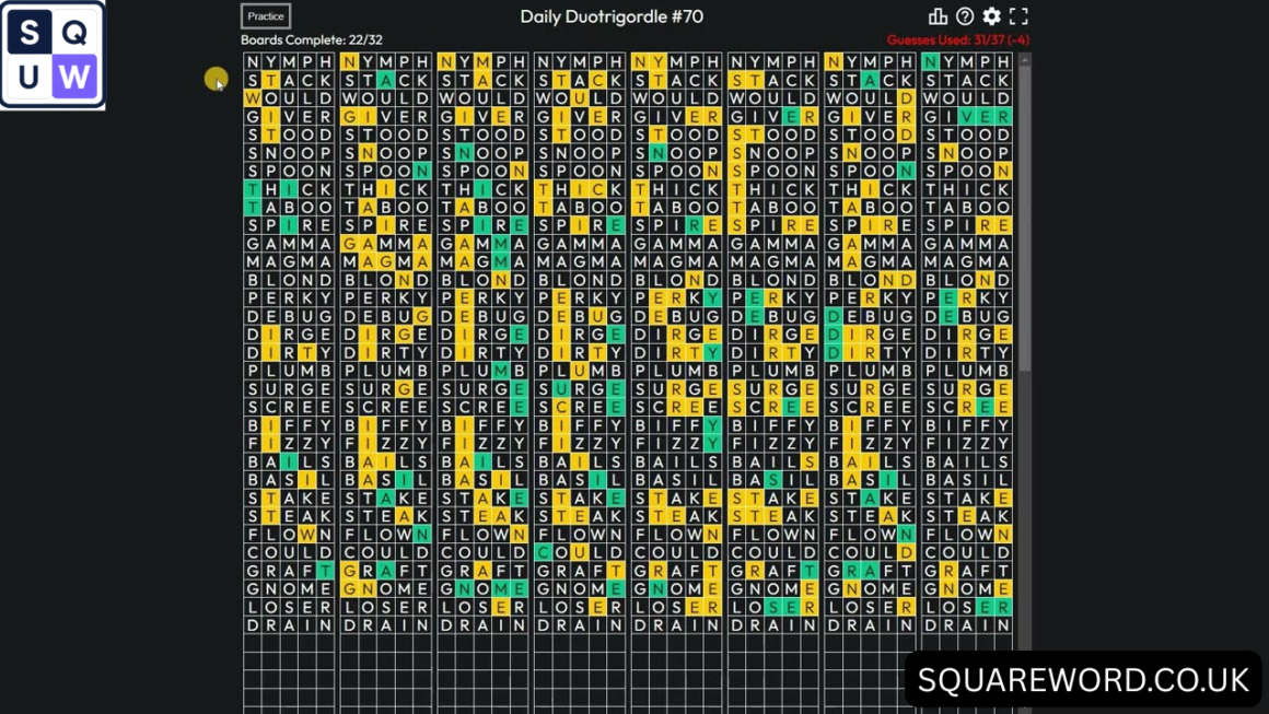 32 Wordle – Play 32 Wordles at Once with Duotrigordle Game